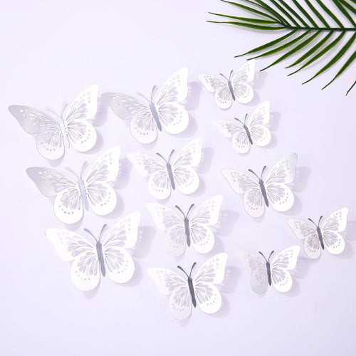 MARIPOSAS - Papel metalizado / paquete de 12 pz