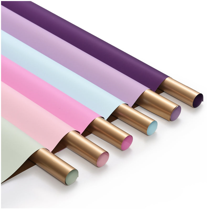 Papel Coreano para envolver flores DOBLE VISTA ORO / Paq. 20 Pliegos.