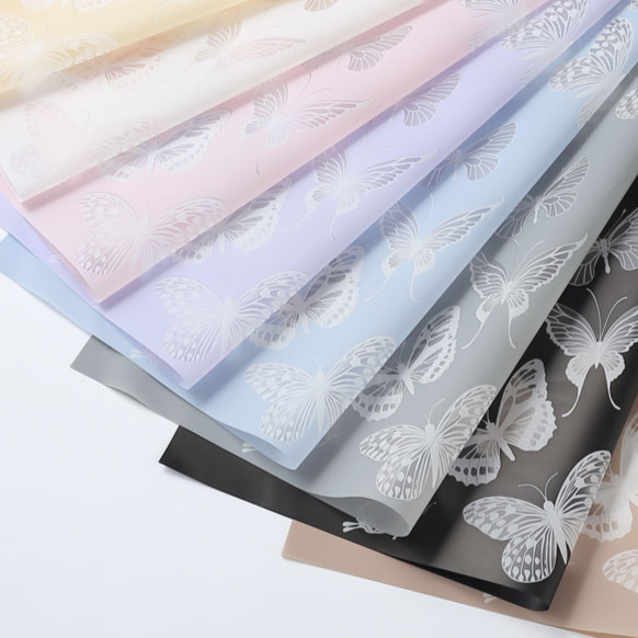 Papel Coreano para ramos de flores MARIPOSAS / Paq. 20 Pliegos