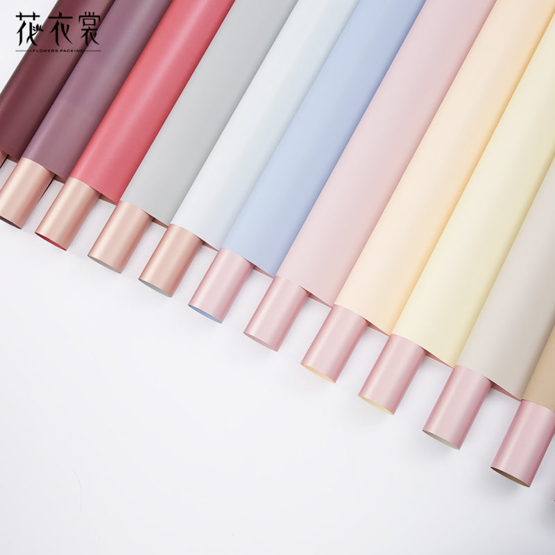 Papel Coreano para floristeria DUO PASTEL ORO ROSA / Paq. 20 Pliegos