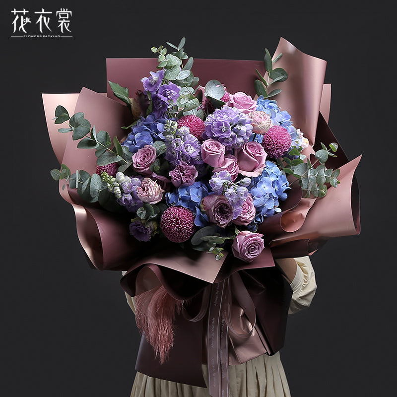 Papel Coreano para floristeria DUO PASTEL ORO ROSA / Paq. 20 Pliegos
