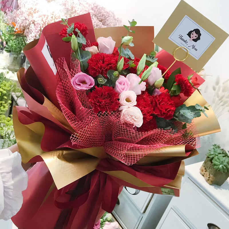 Papel Coreano para envolver flores DOBLE VISTA ORO / Paq. 20 Pliegos.