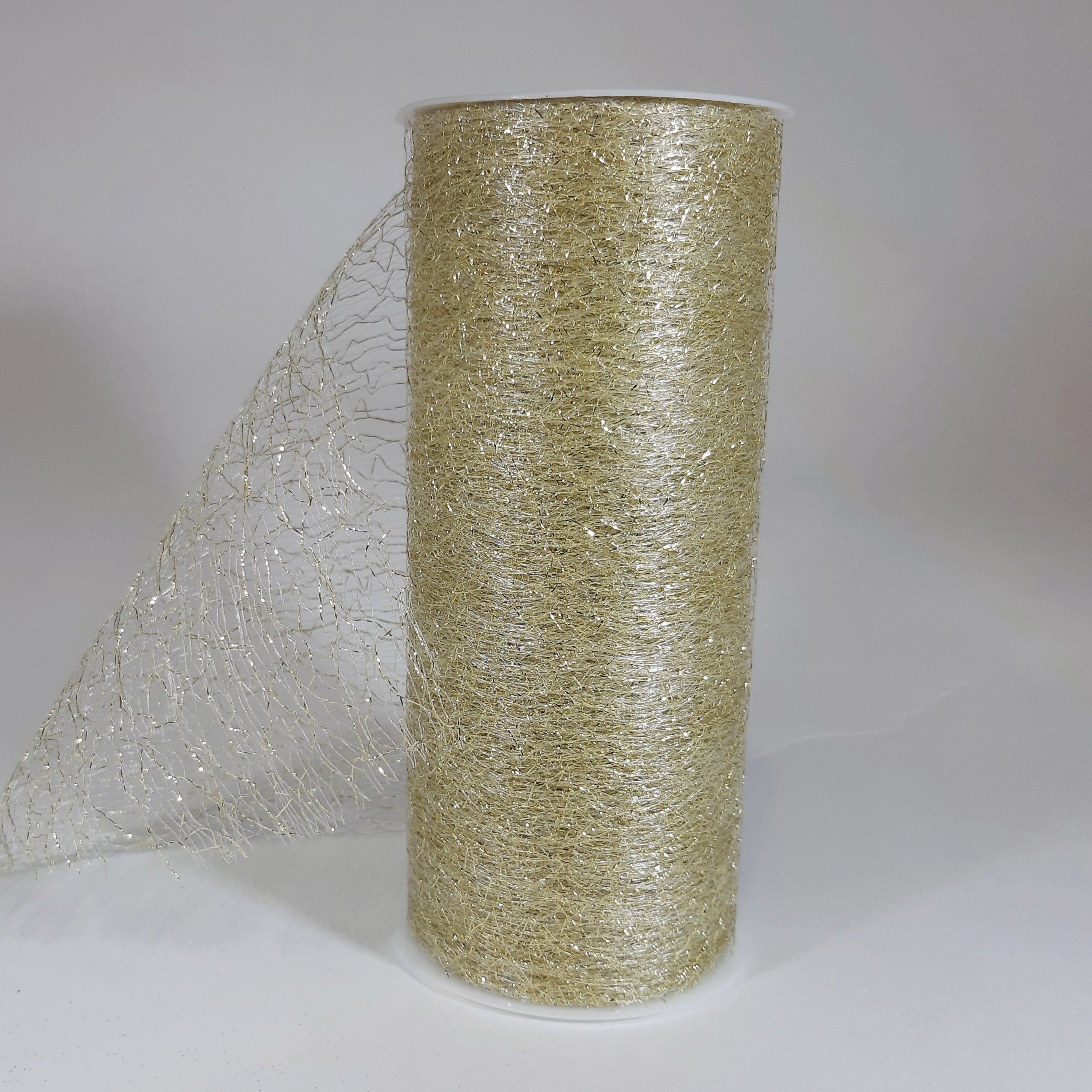 Listón Tramado Metálico Fantasía con Alambre 6.3 cm x 23 M