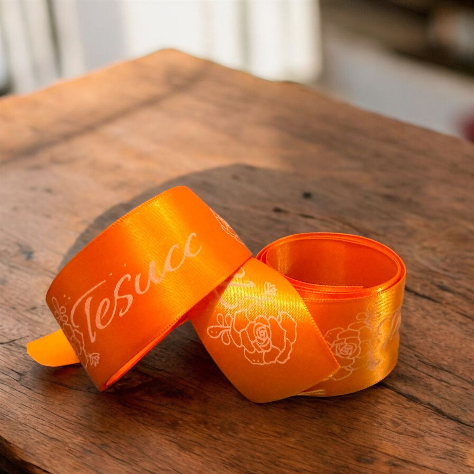 Impresión de Logo o Palabras TINTA NEGRA o TINTA BLANCA (Listón incluido)