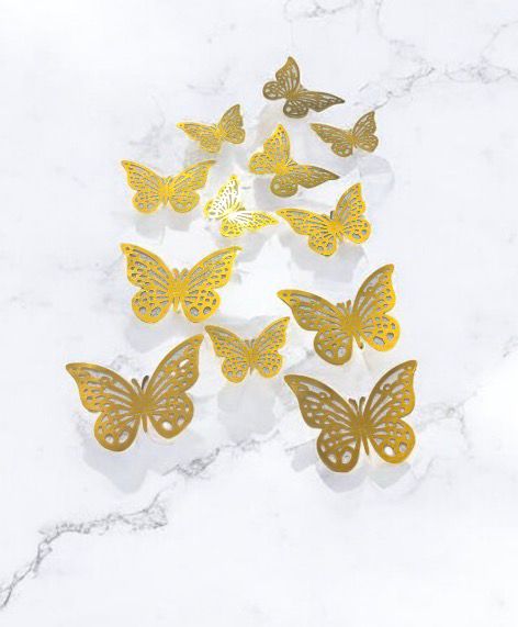 MARIPOSAS - Papel metalizado / paquete de 12 pz