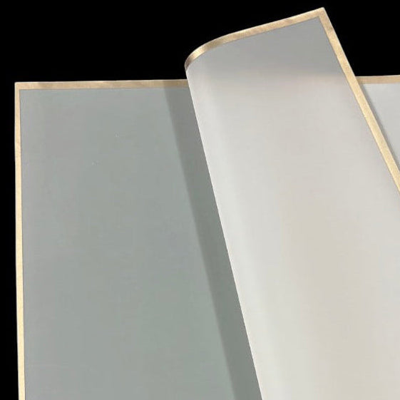 Papel Coreano MATE BP-50 con Filo Dorado - Pack 20 Pliegos Impermeables para Floristería