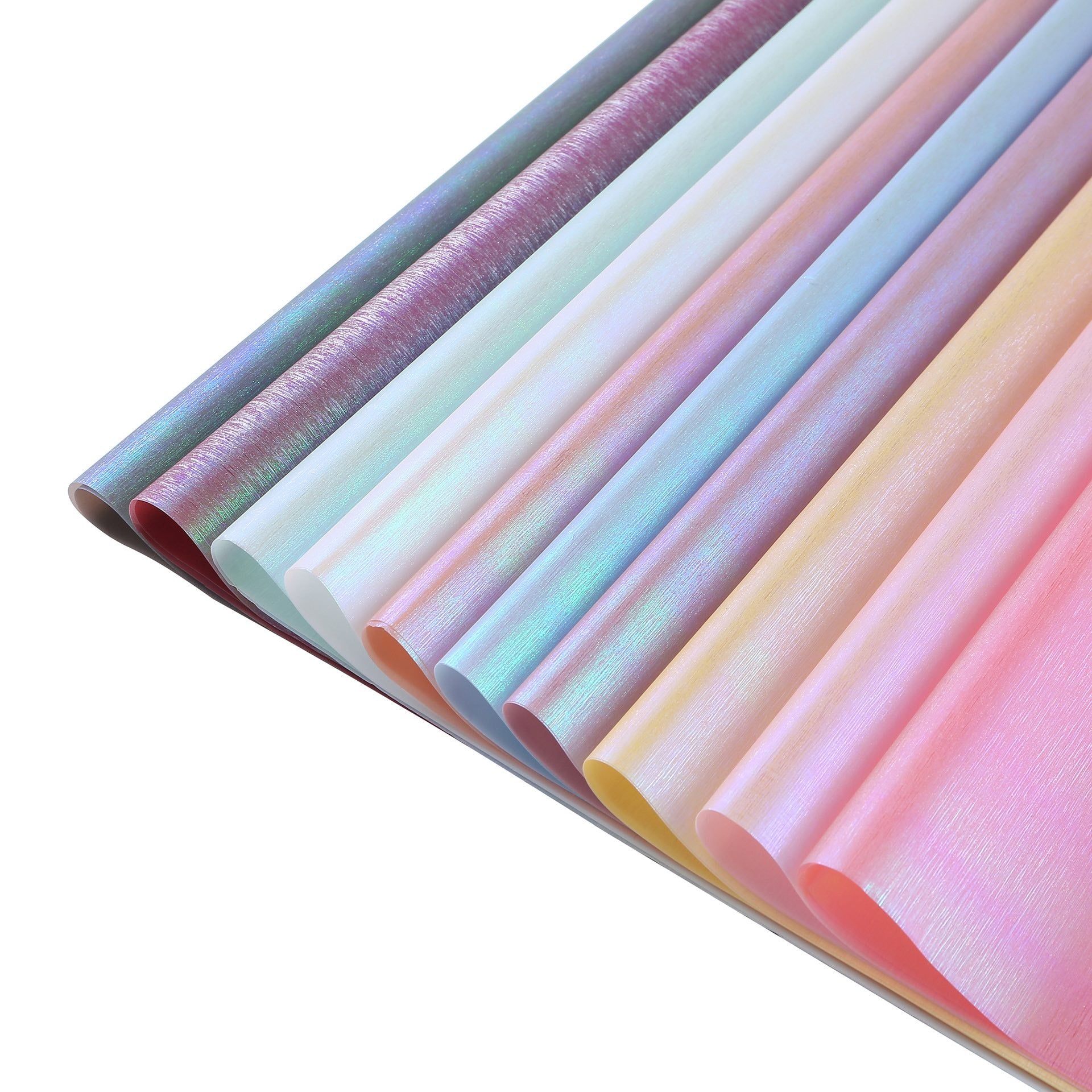 Papel Coreano TORNASOL Premium, Iridiscentes e Impermeables, para Ramos - Pack 20 Pliegos