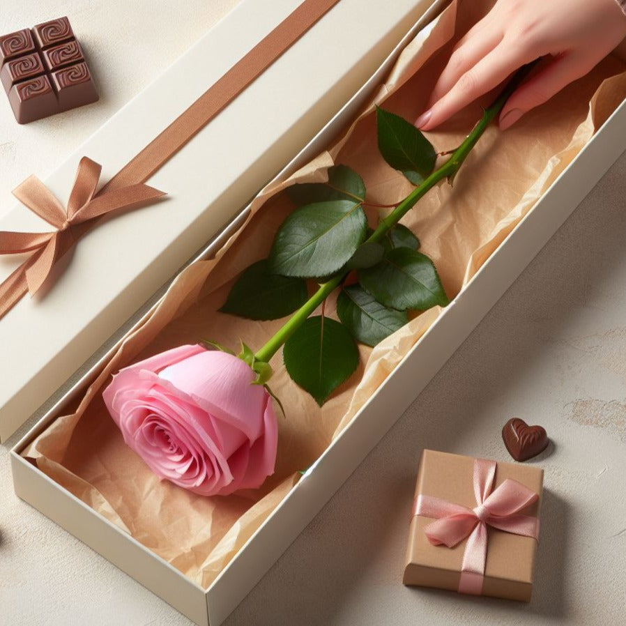 Cajas ESTUCHE para una sola rosa / Paquete de 20 pz (No incluye flores o chocolates)