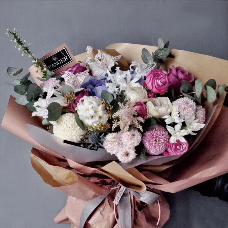 Ramo de flores de papel coreano para envolver regalos, Material de embalaje  de tienda Floral, 20 unidades por lote - AliExpress